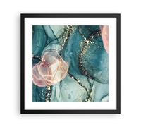 Affiche Poster 40x40cm Tableaux Image Photo Liquide Or Rose Wall Art Decoration