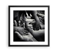 Affiche Poster 40x40cm Tableaux Image Photo Mains Tolérance Communauté Wall Art