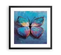 Affiche Poster 40x40cm Tableaux Image Photo Manuscrit Papillon Bleu Wall Art