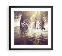 Affiche Poster 40x40cm Tableaux Image Photo mer palmier eau Wall Art Decoration
