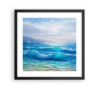 Affiche Poster 40x40cm Tableaux Image Photo mer vague mouette Wall Art