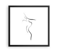 Affiche Poster 40x40cm Tableaux Image Photo Minimalisme Femme Chapeau Wall Art