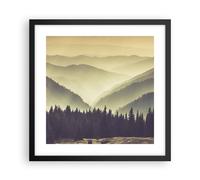 Affiche Poster 40x40cm Tableaux Image Photo montagnes forêt nature Wall Art