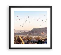 Affiche Poster 40x40cm Tableaux Image Photo montagnes montgolfière vol Wall Art