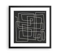 Affiche Poster 40x40cm Tableaux Image Photo Noir Et Blanc Labyrinthe Ligne Art