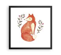 Affiche Poster 40x40cm Tableaux Image Photo Nov Illustration Renard Wall Art