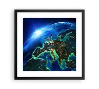 Affiche Poster 40x40cm Tableaux Image Photo Nuit espace monde vue Wall Art