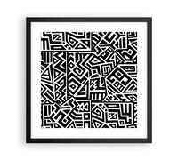 Affiche Poster 40x40cm Tableaux Image Photo Op Art. Noir Blanc Wall Art