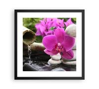 Affiche Poster 40x40cm Tableaux Image Photo Orchidée bambou décoration spa Art