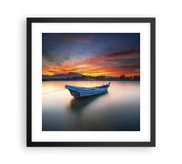 Affiche Poster 40x40cm Tableaux Image Photo Ouest Le Soleil Bateau Wall Art