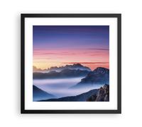Affiche Poster 40x40cm Tableaux Image Photo Ouest Le Soleil Montagnes Wall Art