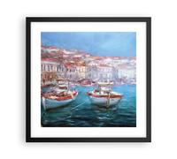 Affiche Poster 40x40cm Tableaux Image Photo Pétrole Bateaux Grèce Wall Art