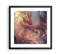 Affiche Poster 40x40cm Tableaux Image Photo Pierre Or Marbre Wall Art