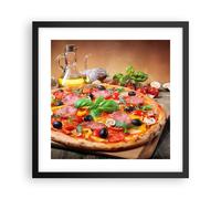 Affiche Poster 40x40cm Tableaux Image Photo pizza fromage tomate Wall Art