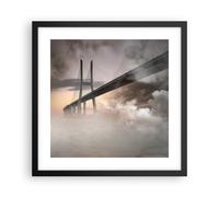 Affiche Poster 40x40cm Tableaux Image Photo pont brouillard eau Wall Art