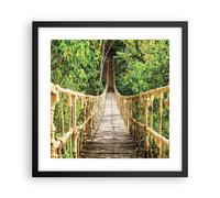 Affiche Poster 40x40cm Tableaux Image Photo Pont Corde Jungle Wall Art