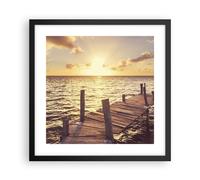 Affiche Poster 40x40cm Tableaux Image Photo Pont Soleil Océan Wall Art