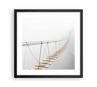 Affiche Poster 40x40cm Tableaux Image Photo Pont Suspendu Brouillard Wall Art