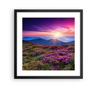 Affiche Poster 40x40cm Tableaux Image Photo Prairie Montagne Ciel Paysage Art