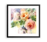 Affiche Poster 40x40cm Tableaux Image Photo rose fleur jardin Wall Art