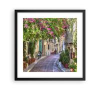 Affiche Poster 40x40cm Tableaux Image Photo Rue décoration fleurs Grèce Wall Art