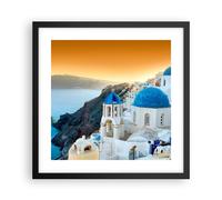 Affiche Poster 40x40cm Tableaux Image Photo Santorin Grèce vacances île Wall Art