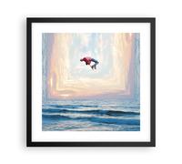 Affiche Poster 40x40cm Tableaux Image Photo Saut Liberté Surréalisme Wall Art