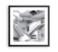 Affiche Poster 40x40cm Tableaux Image Photo Science Illusion Escaliers Wall Art