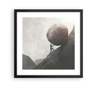 Affiche Poster 40x40cm Tableaux Image Photo Sisyphe Travail Pierre Wall Art