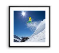 Affiche Poster 40x40cm Tableaux Image Photo Ski hiver neige montagne Wall Art