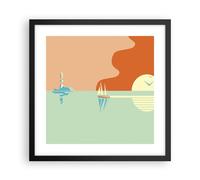 Affiche Poster 40x40cm Tableaux Image Photo Soleil Voilier Lanterne Wall Art