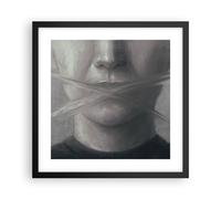 Affiche Poster 40x40cm Tableaux Image Photo Symbole Bouche Discours Wall Art