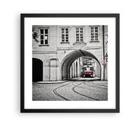 Affiche Poster 40x40cm Tableaux Image Photo Tchèque Tramway Prague Wall Art