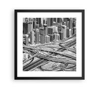Affiche Poster 40x40cm Tableaux Image Photo Ville Gratte-ciel Autoroute Wall Art
