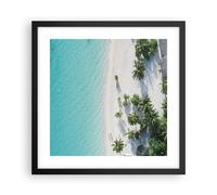 Affiche Poster 40x40cm Tableaux Image Photographie Aérienne Céleste Plage Art