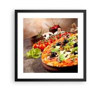 Affiche Poster 40x40cm Tableaux Image Pizza Nourriture Italie tradition Art