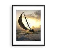 Affiche Poster 40x50cm Tableaux bateau coucher du soleil le soleil Paysage Art