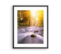 Affiche Poster 40x50cm Tableaux Image Automne forêt montagne rivière Wall Art