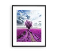 Affiche Poster 40x50cm Tableaux Image Bruyère arbre nuages paysage Wall Art