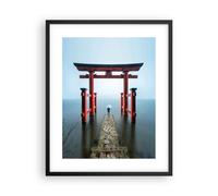Affiche Poster 40x50cm Tableaux Image Itsukushima-Jinja Temple Parapluie Art
