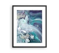 Affiche Poster 40x50cm Tableaux Image L'Abstraction En Trois Dimensions Bleu Art