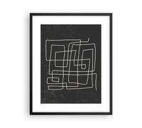 Affiche Poster 40x50cm Tableaux Image Noir Et Blanc Labyrinthe Ligne Wall Art