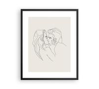 Affiche Poster 40x50cm Tableaux Image Photo Art. Ligne Baiser Wall Art