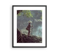 Affiche Poster 40x50cm Tableaux Image Photo Asie Garçon Chute D'Eau Wall Art
