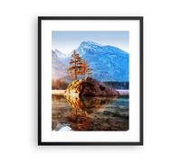 Affiche Poster 40x50cm Tableaux Image Photo Aube Montagnes Lac Wall Art