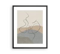 Affiche Poster 40x50cm Tableaux Image Photo Baiser Esquisse Couple Wall Art