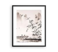 Affiche Poster 40x50cm Tableaux Image Photo bambou noir porcelaine Wall Art