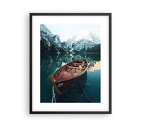 Affiche Poster 40x50cm Tableaux Image Photo Bateau Vallée Montagnes Wall Art