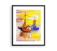 Affiche Poster 40x50cm Tableaux Image Photo Bateaux soleil mer voyage Wall Art