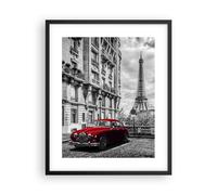 Affiche Poster 40x50cm Tableaux Image Photo Car Eiffle Rue Wall Art Decoration